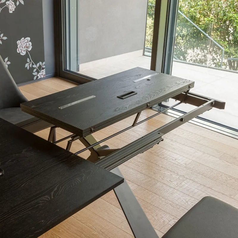 Altacom Delta Table design italienne extensible en mélaminé et pieds en X* Table De Salle à Manger