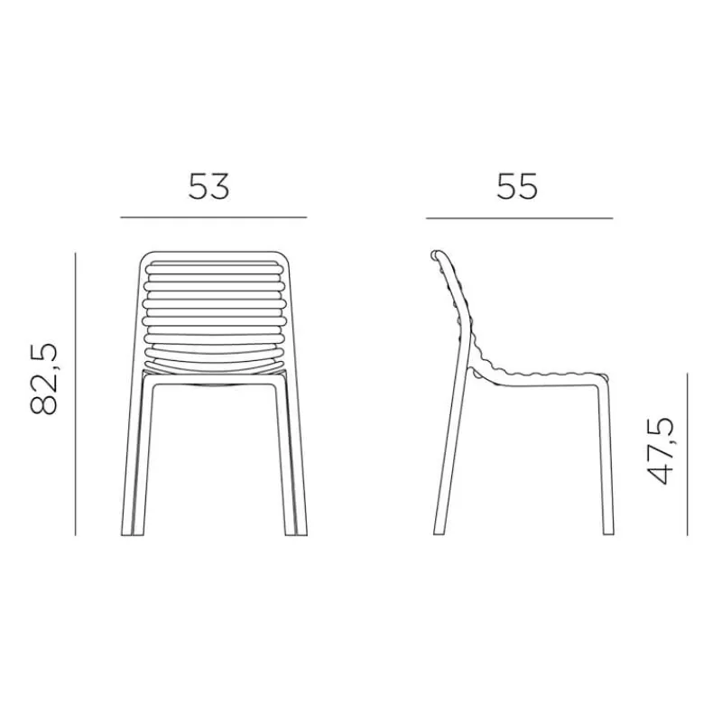 Doga bistrot Chaise de jardin design empilable sans accoudoirs de fabrication italienne* Chaise De Jardin