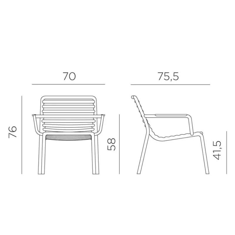 Doga Fauteuil de jardin bas relax design italien* Fauteuil De Jardin