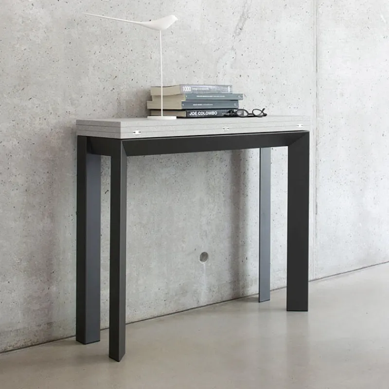 Altacom Domino Console extensible en mélaminé et pieds en métal* Table Pour Petit Espace