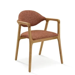 Dasras Eden Fauteuil design en bois massif et tissu* Chaise De Salle à Manger|Chaise Salon