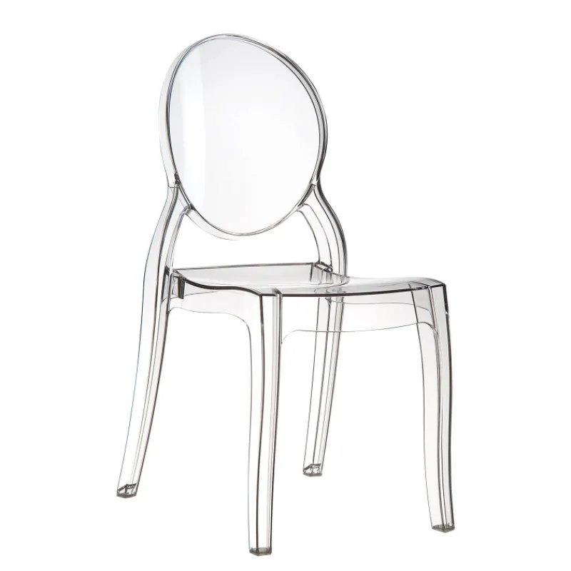 Elizabeth Chaise médaillon transparente en polycarbonate* Chaise De Salle à Manger|Chaise Salon