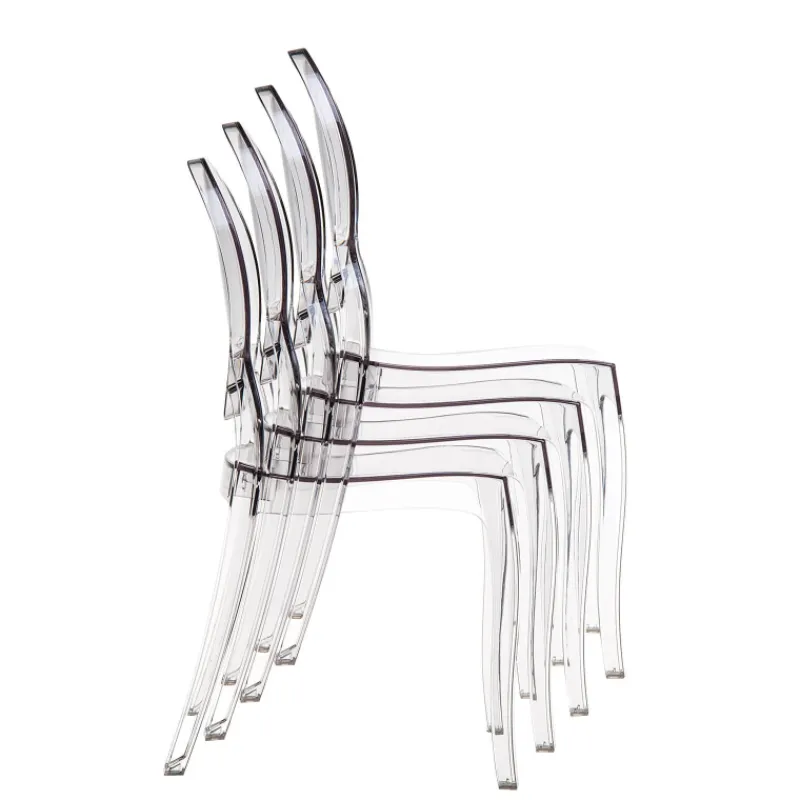 Elizabeth Chaise médaillon transparente en polycarbonate* Chaise De Salle à Manger|Chaise Salon
