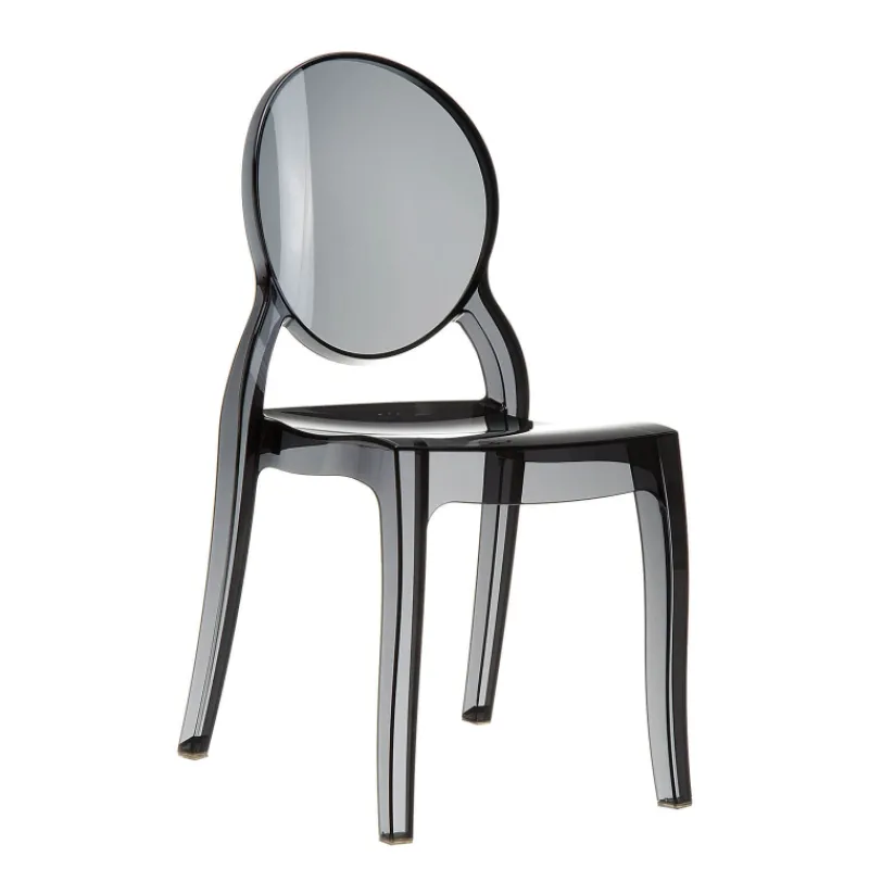 Elizabeth Chaise médaillon transparente en polycarbonate* Chaise De Salle à Manger|Chaise Salon