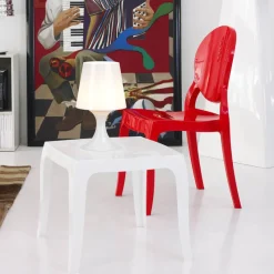 Elizabeth Chaise moderne médaillon en polycarbonate opaque* Chaise De Salle à Manger|Chaise Salon