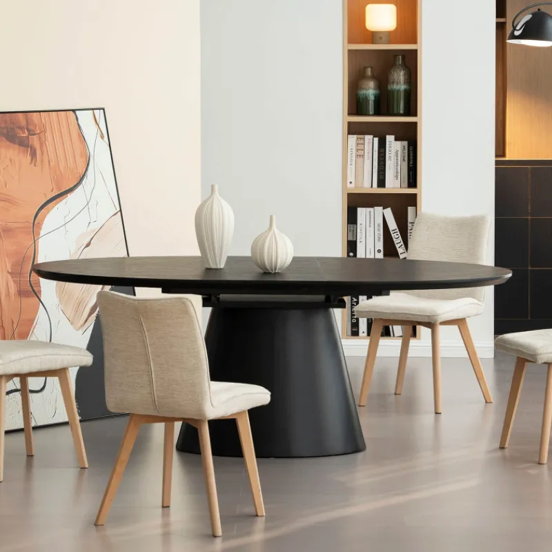 EllaTable design ovale extensible avec pied central* Table De Salle à Manger