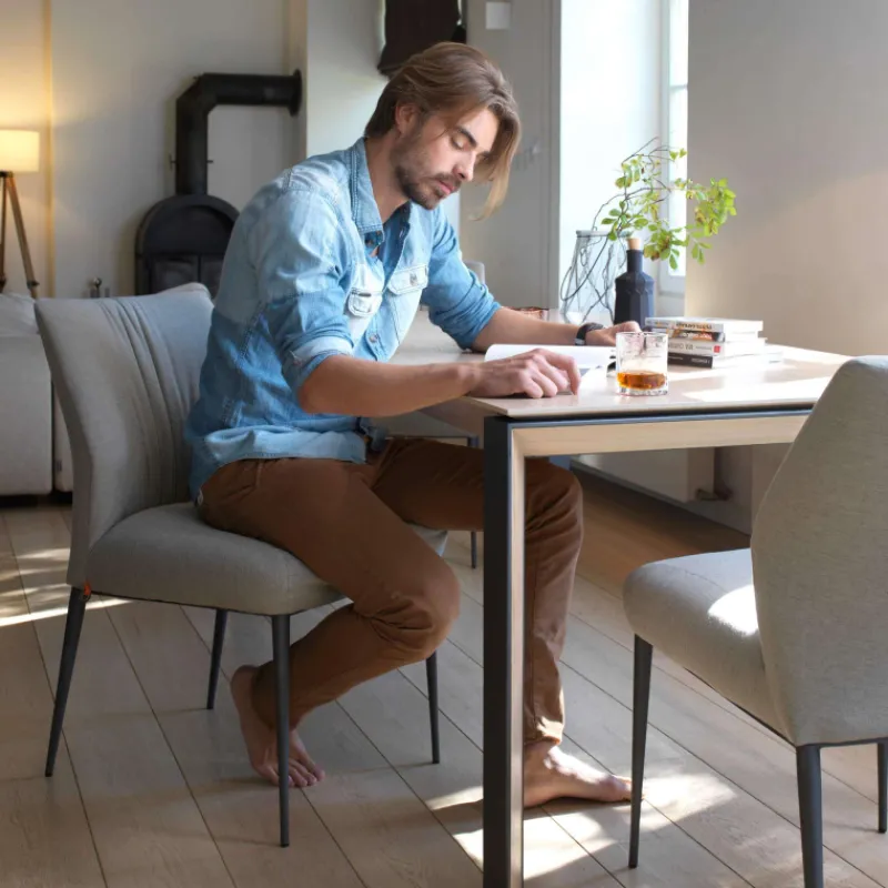 Mobitec Enora Chaise ® moderne en tissu et pieds en métal* Chaise De Salle à Manger