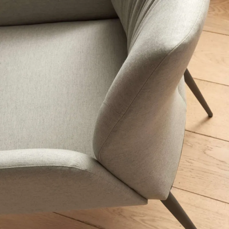 Mobitec Enora ® Fauteuil cocooning en tissu et pieds en métal* Chaise De Salle à Manger|Fauteuil De Salon