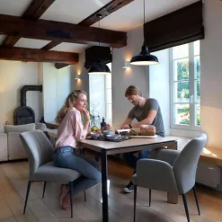 Mobitec Enora ® Fauteuil cocooning en tissu et pieds en métal* Chaise De Salle à Manger|Fauteuil De Salon