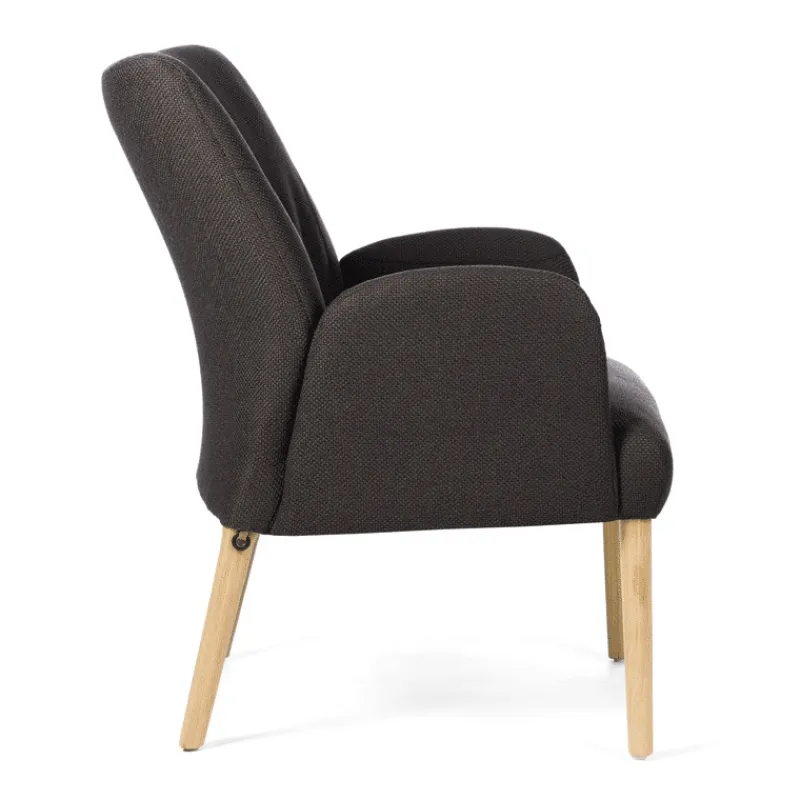 Mobitec Enora ® Fauteuil cocooning en tissu et pieds en bois* Chaise De Salle à Manger|Chaise Salon