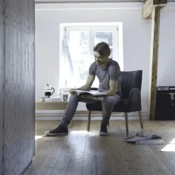 Mobitec Enora ® Fauteuil cocooning en tissu et pieds en bois* Chaise De Salle à Manger|Chaise Salon