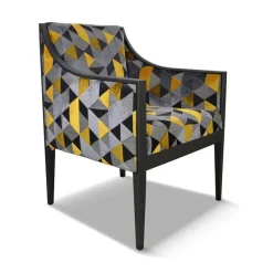 Paget Ethan Fauteuil Art déco en bois et en tissu fabriqué en France* Fauteuil De Salon