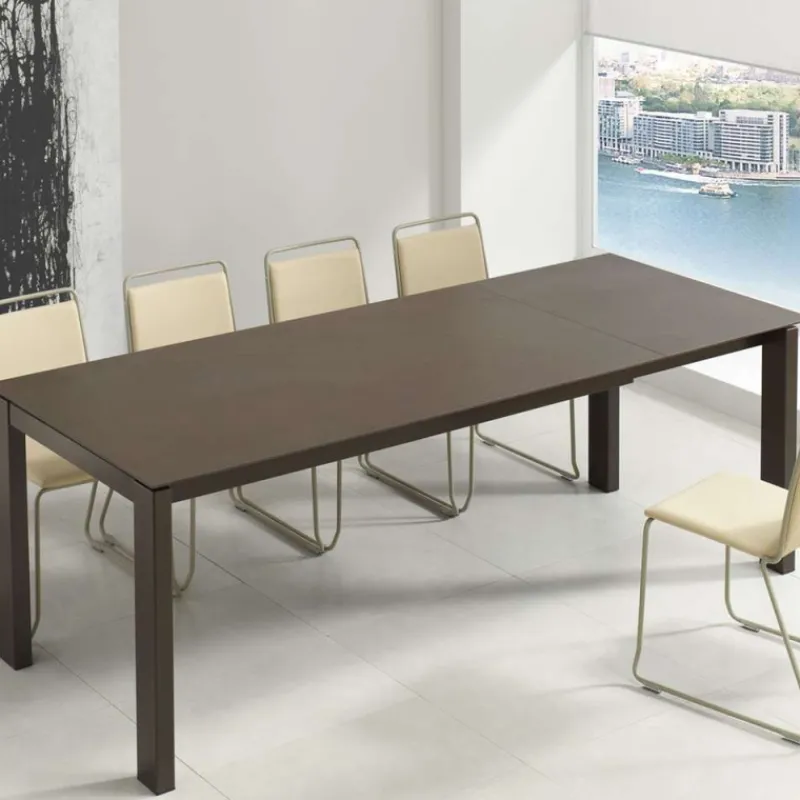 Pure design Evento Table rectangulaire extensible avec plateau en dekton et pieds en métal* Table De Cuisine