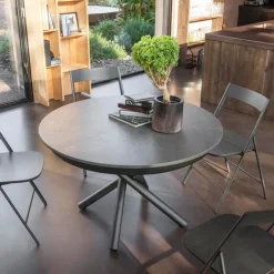 Altacom Fahrenheit Super Table ronde extensible design en céramique et pieds mikado* Table De Salle à Manger
