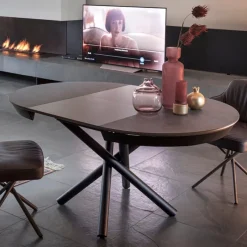 Altacom Fahrenheit Table design italienne ronde extensible en céramique* Table De Salle à Manger