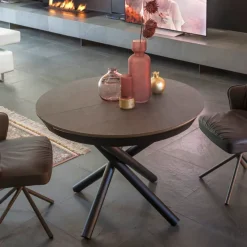 Altacom Fahrenheit Table design italienne ronde extensible en céramique* Table De Salle à Manger