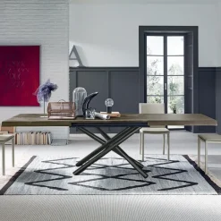 Altacom Fahrenheit Table extensible design italien rectangulaire avec pied mikado* Table De Salle à Manger