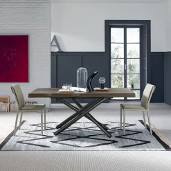 Altacom Fahrenheit Table extensible design italien rectangulaire avec pied mikado* Table De Salle à Manger