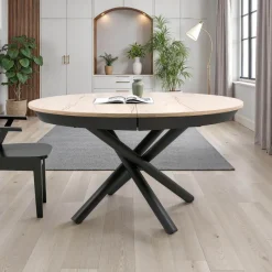Altacom Fahrenheit Table ronde extensible design en mélaminé et pied mikado* Table De Salle à Manger