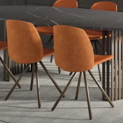Perfecta Fiona 2 Chaise moderne en tissu et pieds métal* Chaise De Salle à Manger