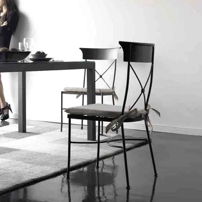 Jayso Florencia Chaise d'intérieur style provençal en métal* Chaise De Cuisine|Chaise De Salle à Manger