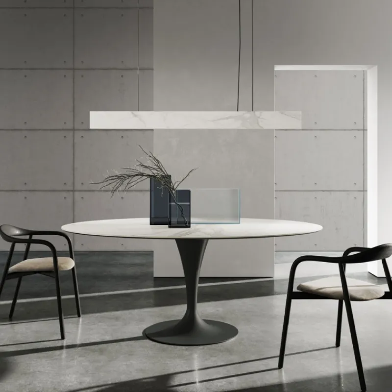 Sovet Italia Flûte Sovet® Table ovale design en céramique* Table De Salle à Manger