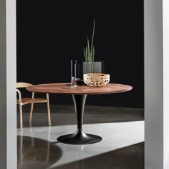 Sovet Italia Flûte Sovet® Table ronde design plateau bois* Table De Salle à Manger
