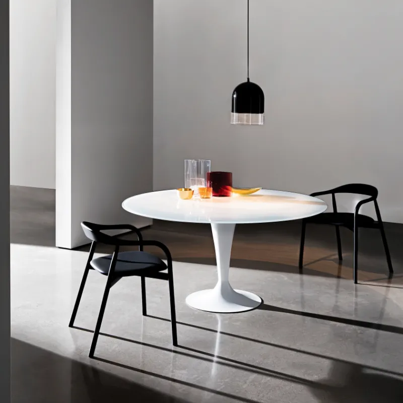 Sovet Italia Flûte Sovet® Table ronde design en verre* Table De Salle à Manger