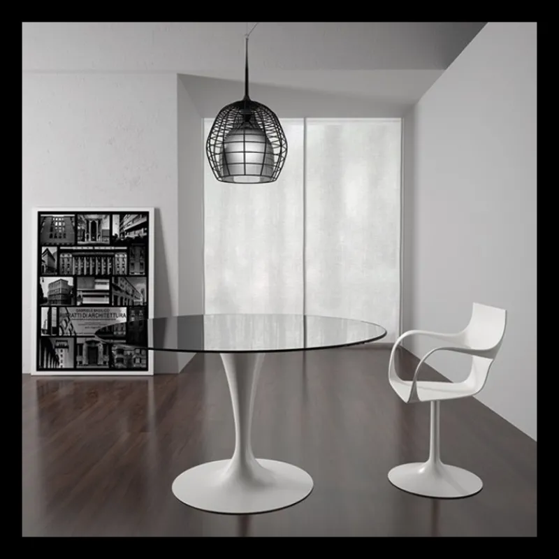 Sovet Italia Flûte Sovet® Table ronde design en verre* Table De Salle à Manger