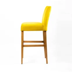 Sessio Fritz line Tabouret de bar avec dos en tissu matelassé et pieds en bois* Tabouret De Bar (assise +/- 80 Cm)
