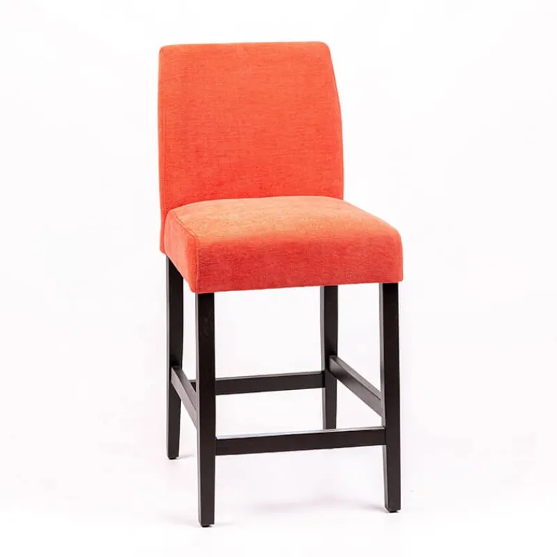 Sessio Fritz line Tabouret snack avec dos matelassé en tissu et pieds en bois* Tabouret Snack (assise +/- 65 Cm)|Tabouret De Bar (assise +/- 80 Cm)
