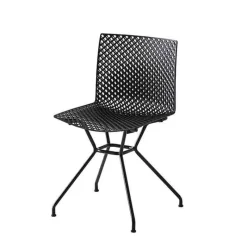 Fuller TC Chaise design italien microperforée avec pieds en métal* Chaise Pour Chambre|Chaise De Cuisine