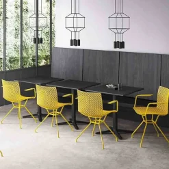 Fuller TCS Chaise design italien avec accoudoirs et coque microperforée* Chaise De Cuisine|Chaise De Salle à Manger