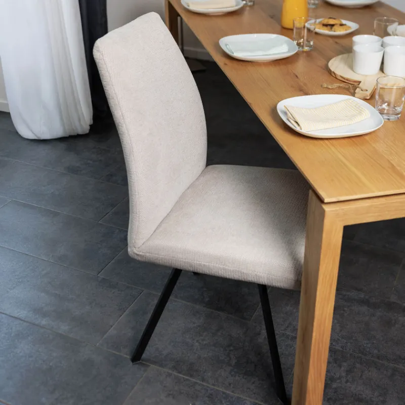 Gabin Chaise confortable en tissu avec dossier inclinable et pieds en métal* Chaise De Salle à Manger|Chaise De Bureau