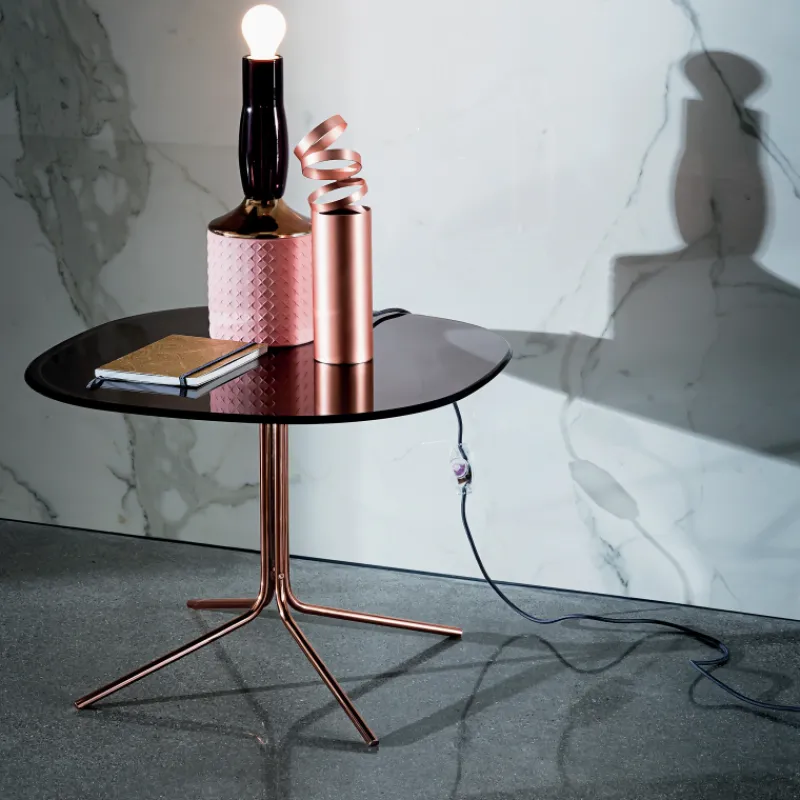 Sovet Italia Genius Table basse design en verre et métal* Table De Salon
