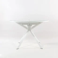 Giove Table ronde extensible en verre blanc* Table De Cuisine