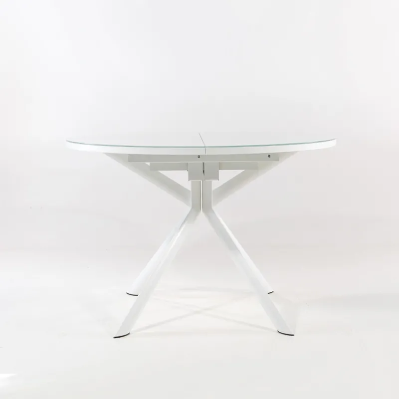 Giove Table ronde extensible en verre blanc* Table De Cuisine