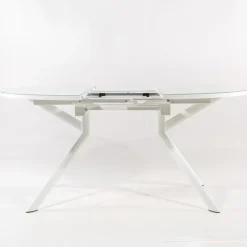 Giove Table ronde extensible en verre blanc* Table De Cuisine