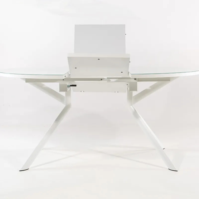 Giove Table ronde extensible en verre blanc* Table De Cuisine