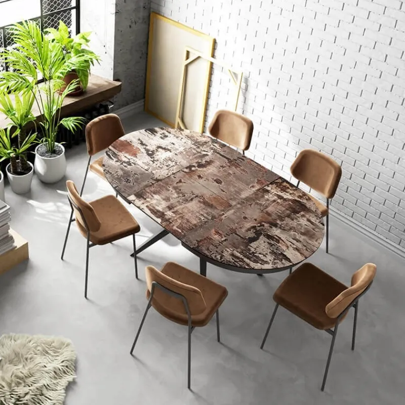 Cancio Globo Table ovale moderne extensible en Dekton* Table De Cuisine|Table De Salle à Manger