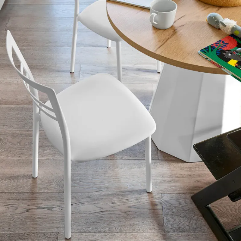 Go 1419 Chaise de cuisine rembourrée en synthétique et métal* Chaise De Cuisine