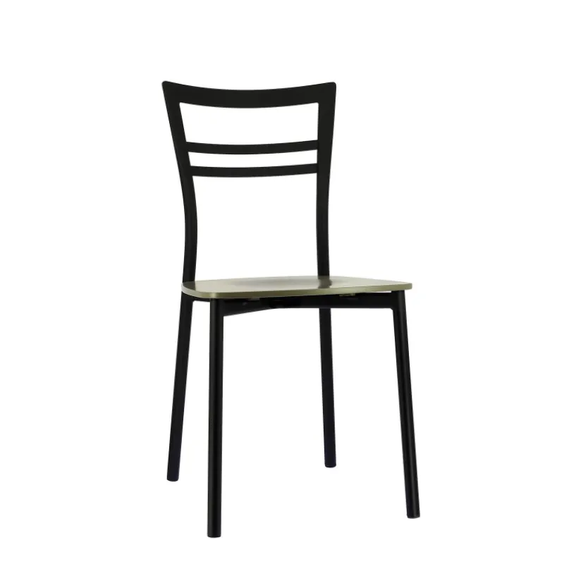 Go Connubia® Chaise contemporaine en métal et assise multiplis bois* Chaise De Cuisine|Chaise De Salle à Manger