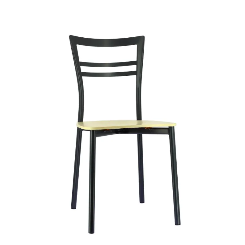 Go Connubia® Chaise contemporaine en métal et assise multiplis bois* Chaise De Cuisine|Chaise De Salle à Manger