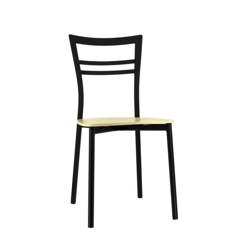 Go Connubia® Chaise contemporaine en métal et assise multiplis bois* Chaise De Cuisine|Chaise De Salle à Manger
