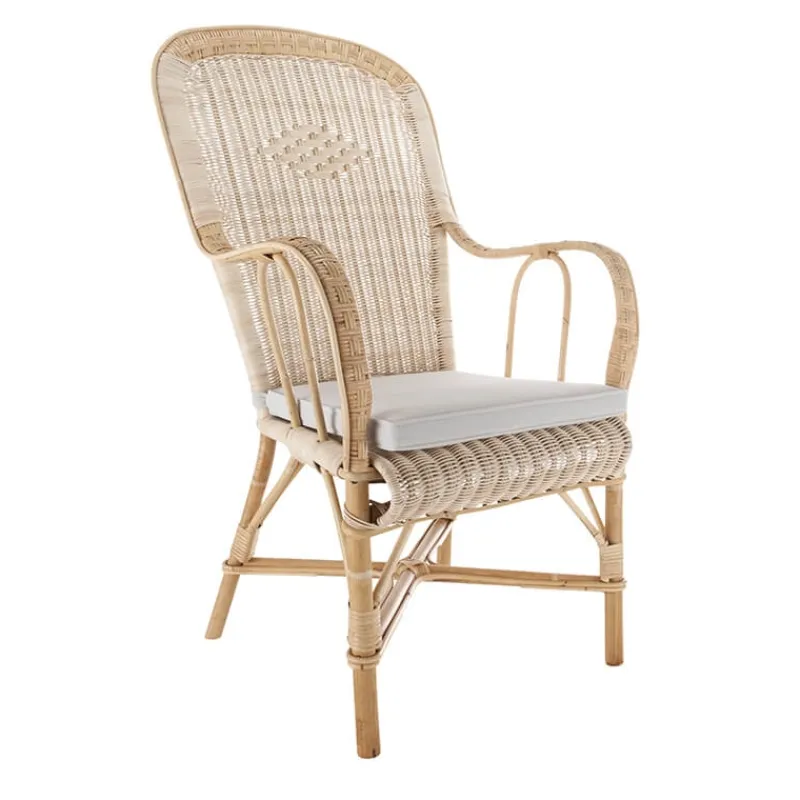 Kok Grand père MarcelFauteuil dossier haut en rotin vintage* Fauteuil De Salon