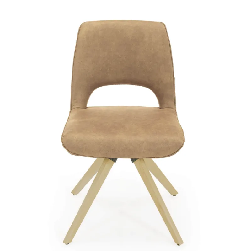 Hortense Chaise pivotante en tissu avec pieds en bois* Chaise De Salle à Manger|Chaise De Bureau