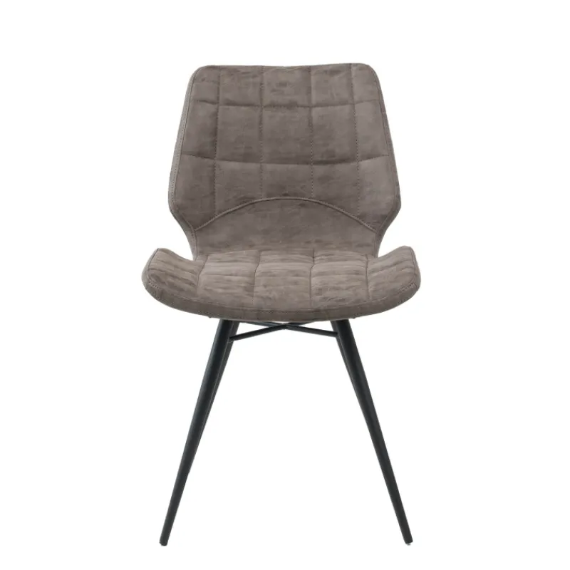 IberisChaise design rembourrée inspiration vintage avec pieds en métal noir* Chaise De Cuisine|Chaise De Salle à Manger