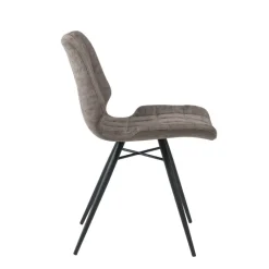 IberisChaise design rembourrée inspiration vintage avec pieds en métal noir* Chaise De Cuisine|Chaise De Salle à Manger