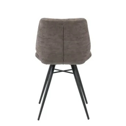 IberisChaise design rembourrée inspiration vintage avec pieds en métal noir* Chaise De Cuisine|Chaise De Salle à Manger
