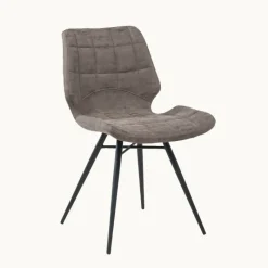 IberisChaise design rembourrée inspiration vintage avec pieds en métal noir* Chaise De Cuisine|Chaise De Salle à Manger